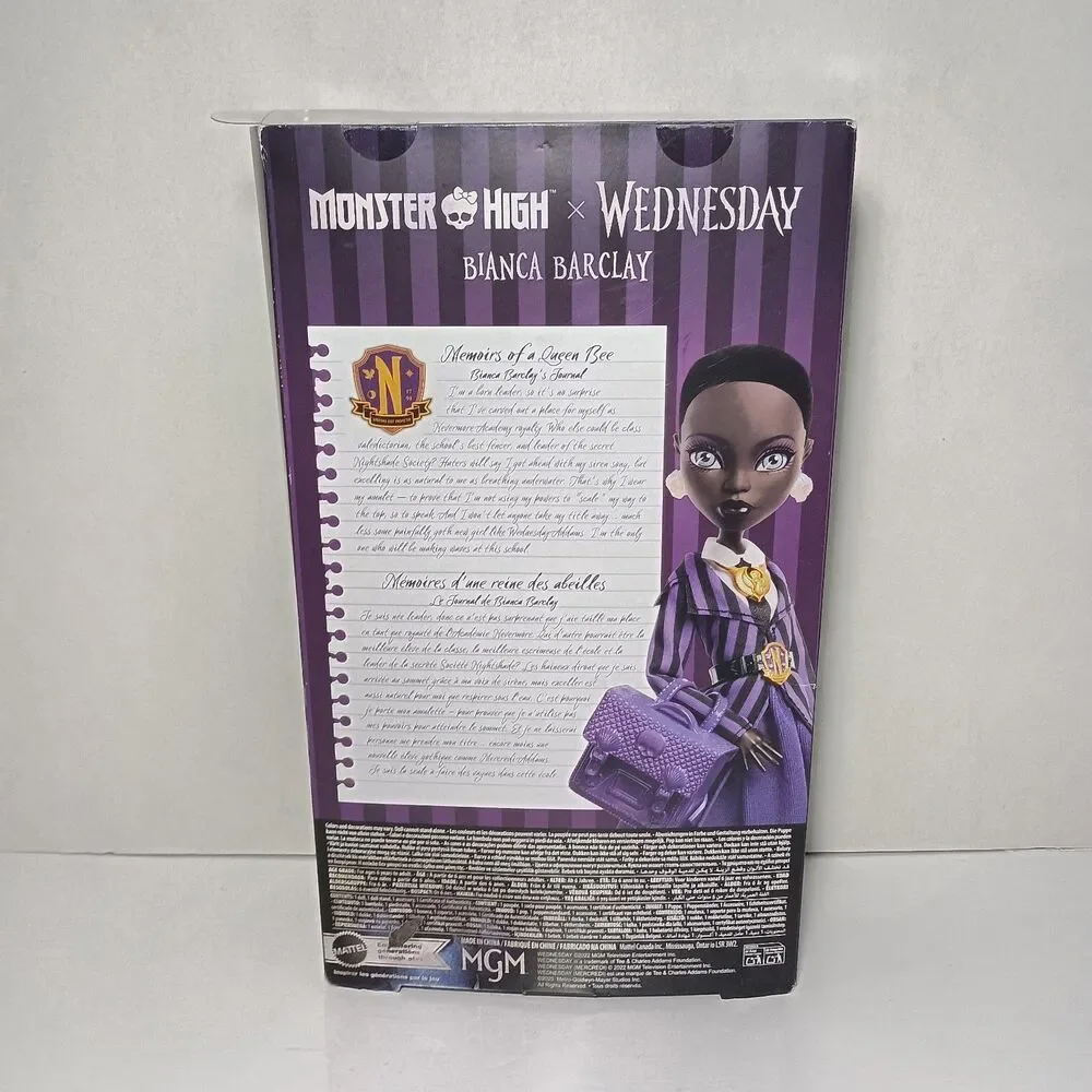 NIB Monster High x Wednesday Doll and Accessories Bianca Barclay Collectible